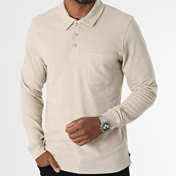 Only And Sons - Polo Manches Longues Poche Ben Beige
