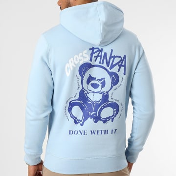 Cross Panda - Sudadera con capucha Done With It Azul claro