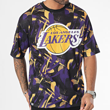 New Era - Camiseta NBA AOP Mesh Los Angeles Lakers 60424411 Negro Violeta