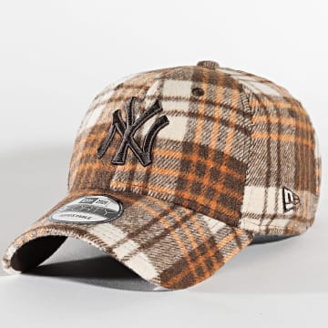 New Era - Casquette 9Forty Check New York Yankees Carrreaux Beige