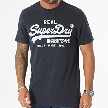 Superdry - Tee Shirt Vintage Logo Bleu Marine