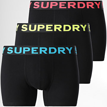 Superdry - Juego de 3 calzoncillos bóxer clásicos negros
