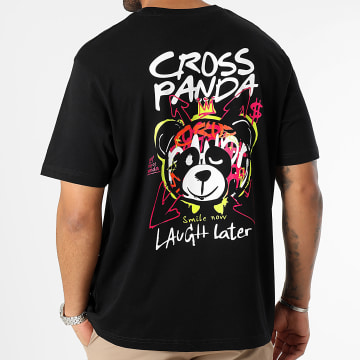  Cross Panda - Tee Shirt Oversize Large Laugh Later Noir