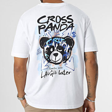 Cross Panda - Tee Shirt Oversize Large Laugh Later Blanco