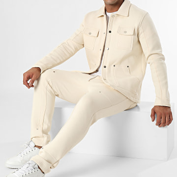 Ikao - Conjunto de chaqueta y pantalón de jogging beige claro