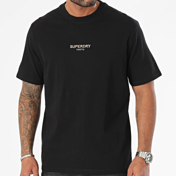Superdry - Tee Shirt Luxury Sport Loose M1011728A Noir Doré