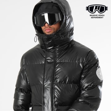 DoubleHood - Chaqueta negra con capucha Delta