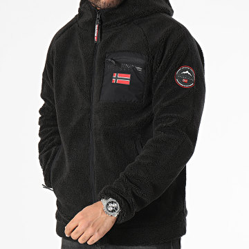 Geographical Norway Chaqueta negra con capucha y cremallera Ryses