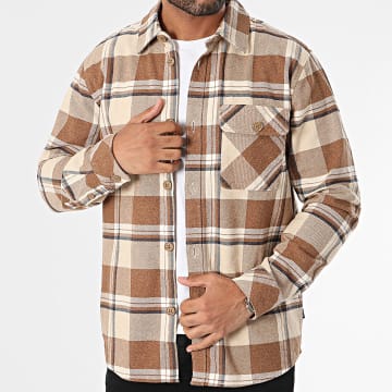 Tiffosi - Chemise Manches Longues A Carreaux Pioneer 10051616 Beige Marron