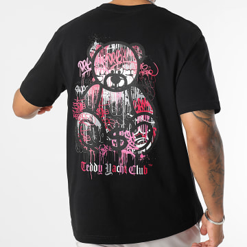 Teddy Yacht Club - Camiseta Oversize Large Art Series Dripping Pink Negro