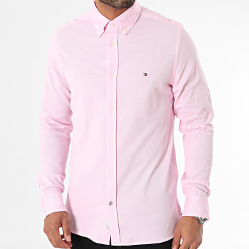 Tommy Hilfiger - Slim 1985 Camisa de punto 0675 Rosa de manga larga