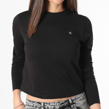 Calvin Klein - Tee Shirt Manches Longues Femme Embroidery Badge 2884 Noir