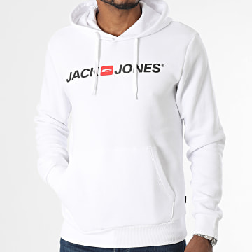 Jack And Jones - Sweat Capuche Corp Old Logo Blanc