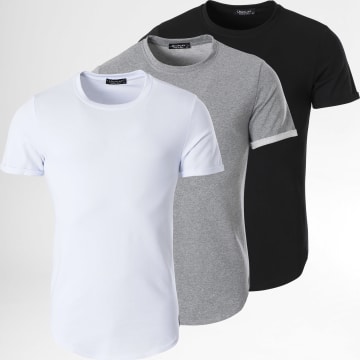 Uniplay - Lot De 3 Tee Shirts Blanc Gris Chiné Noir