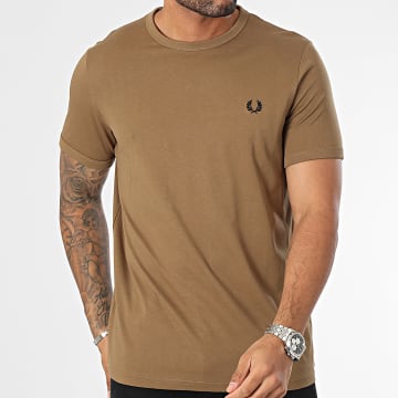 Fred Perry - M3519 Camiseta Ringer Verde caqui