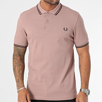  Fred Perry - Polo Manches Courtes Twin Tipped M3600 Rose Foncé