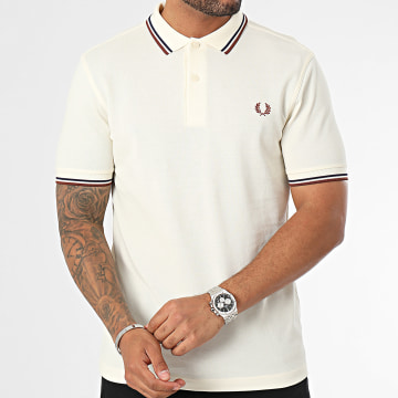  Fred Perry - Polo Manches Courtes Twin Tipped M3600 Ecru