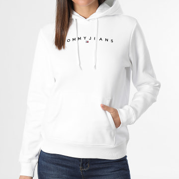 Tommy Jeans - Sweat Capuche Femme Regular Linear 7324 Blanc