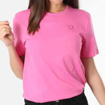 Calvin Klein - Tee Shirt Femme Embroidery Badge Regular 3226 Rose