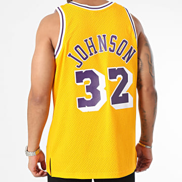  Mitchell and Ness - Maillot De Baseball Swingman Home Los Angeles Lakers Magic Johnson Jaune