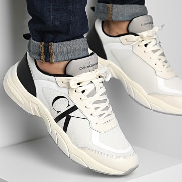 Calvin Klein - Retro Tennis Lace Up 0785 Creamy White Black Sneakers