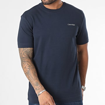 Calvin Klein - Tee Shirt Micro Logo Interlock 9894 Bleu Marine