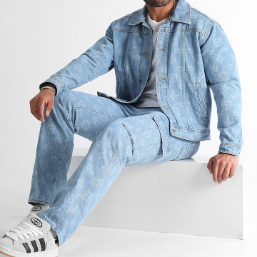 Teddy Yacht Club - Atelier Paris 0017 Set giacca di denim blu e jeans larghi