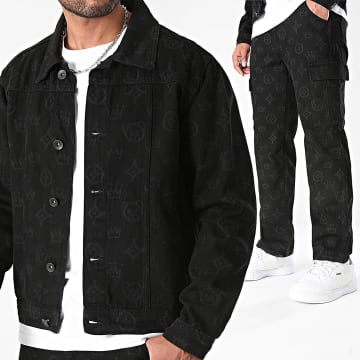 Teddy Yacht Club - Atelier Paris 0019 Set giacca grande nera e jeans