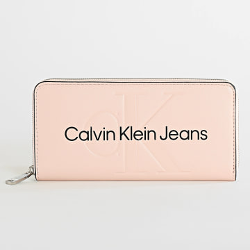 Calvin Klein - Cartera de mujer Sculpted Zip Around 7634 Rosa
