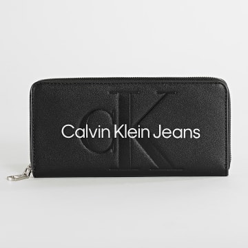 Calvin Klein - Cartera de Mujer Sculpted Zip Around 7634 Negro