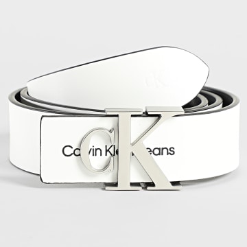 Calvin Klein - Ceinture Femme Monogram Hardware Blanc