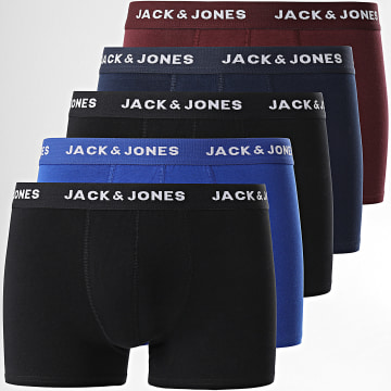 Jack And Jones - Black Friday Set di 5 boxer nero bordeaux blu reale