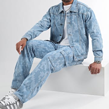 LBO - Set giacca e jeans 3135 Camouflage Pixel Denim Wash