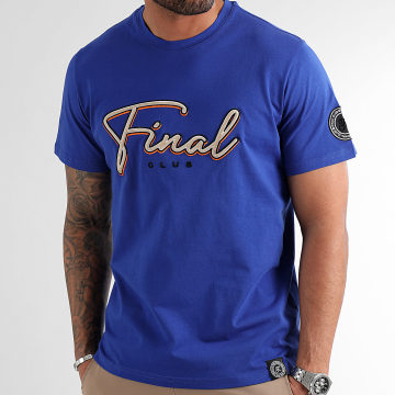 Final Club - Tee Shirt Ricamo 3D Firma 1130 Blu Reale
