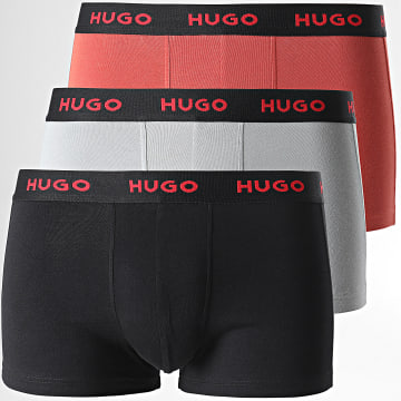  HUGO - Lot De 3 Boxers 50469766 Noir Rouge Gris