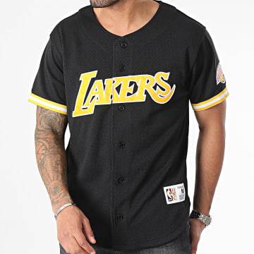  Mitchell and Ness - Maillot De Baseball On The Clock Mesh Los Angeles Lakers Noir