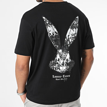 Looney Tunes - Tee Shirt Oversize Large Bugs Bunny Graffiti Grey Black