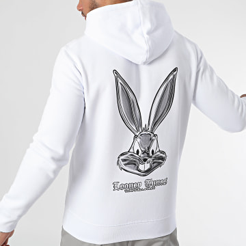Looney Tunes - Sudadera con capucha Angry Bugs Bunny Chrome Blanco
