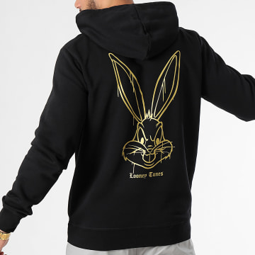 Looney Tunes - Sudadera con capucha Angry Bugs Bunny Negro Oro