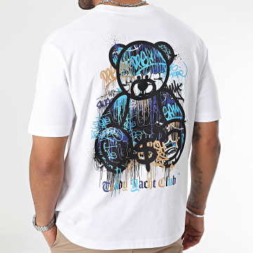 Teddy Yacht Club - Tee Shirt Oversize Large Art Series Dripping Blue White
