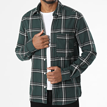 Only And Sons - Stone Life Camisa de Manga Larga a Cuadros Verde Oscuro