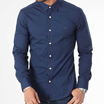 Levi's - Slank overhemd met lange mouwen 86625 marineblauw