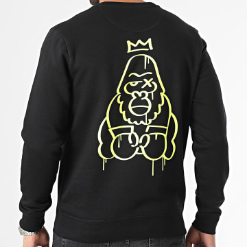 Sale Môme Paris - Gorilla King Sudadera cuello redondo Negro Amarillo fluorescente