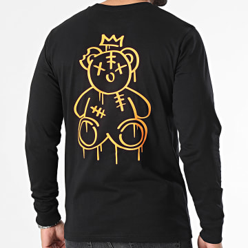 Sale Môme Paris - Camiseta manga larga King Teddy Negro Naranja Fluo