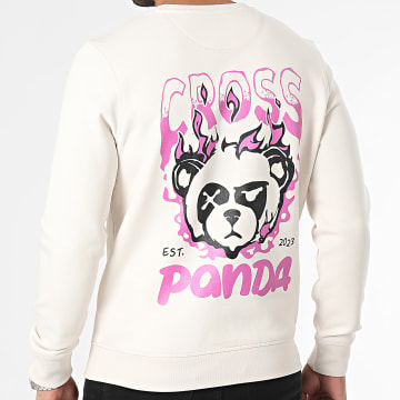 Cross Panda - Est 2023 Sudadera de cuello redondo beige