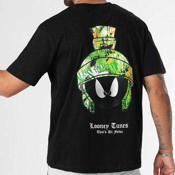 Looney Tunes - Camiseta Oversize Large Marvin Graffiti Verde Negro