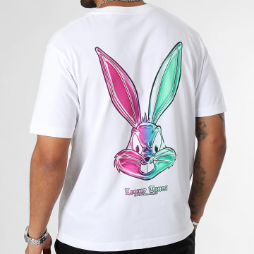 Looney Tunes - Camiseta Oversize Large Angry Bugs Bunny Chrome Color Violeta Verde Blanco
