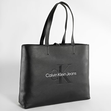 Calvin Klein - Bolso Esculpido Mujer 0825 Negro Blanco