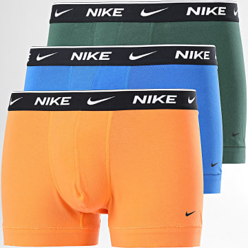  Nike - Lot De 3 Boxers PKE1008 Bleu Roi Orange Vert Kaki