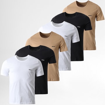  BOSS - Lot De 6 Tee Shirts Classic 50475284 Noir Blanc Camel